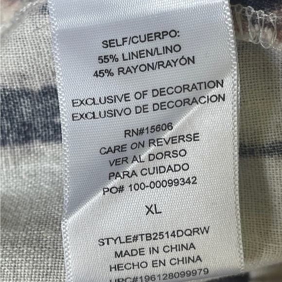 Jolt Linen Blend Paperbag Waist Pants | Tie-Dye Wide Leg | Size XL - Picture 7 of 8